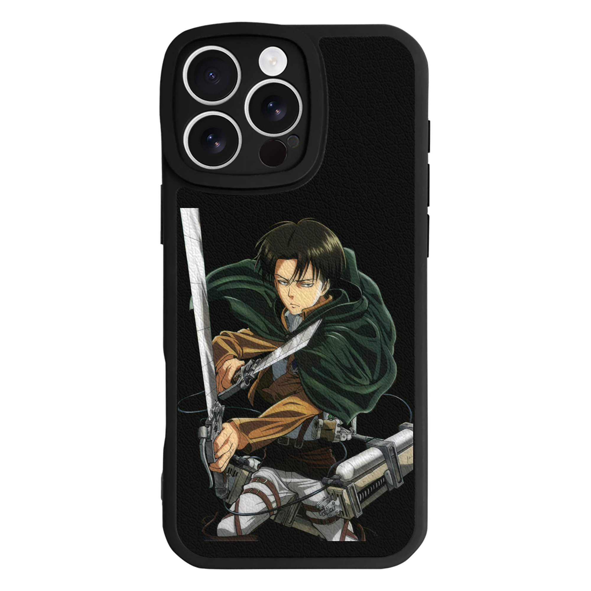 （画像用） 進撃の巨人 リヴァイ·アッカーマン Attack on Titan Levi Ackerman 【iPhone 16シリーズ対応】シリコンスマホケース（レザー調） 材質：シリコン